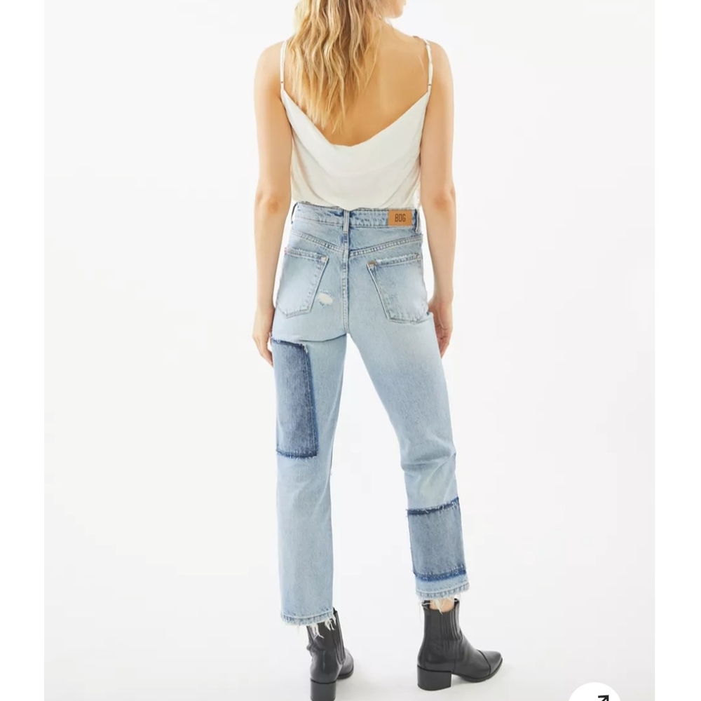 BDG Two-Tone Patch High Waist Distressed Ankle Jeans Size 28 - Picture 2 of 8